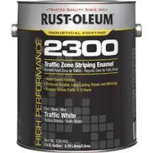 DESCRIPTION: (2) TRAFFIC MARKING PAINT BRAND/MODEL: RUST-OLEUM #2300 INFORMATION: TRAFFIC WHITE RETAIL$: $55.00 EA SIZE: 1 GALLON QTY: 2