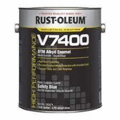 DESCRIPTION: (2) DTM ALKYD ENAMEL BRAND/MODEL: RUST-OLEUM V7400 INFORMATION: SAFETY BLUE RETAIL$: $169.00 EA SIZE: 1 GALLON QTY: 2
