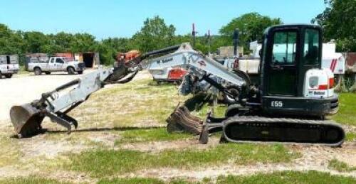 DESCRIPTION: 2017 BOBCAT E55 CRAWLER EXCAVATOR BRAND/MODEL: BOBCAT E55 INFORMATION: SERIAL: AJ1912474, HOURS: 2187.70, 49.8 HP, 2200 RPM LOCATION: SPA
