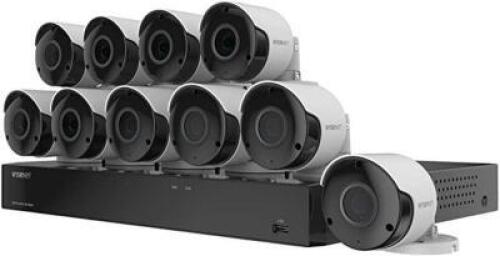 DESCRIPTION: WISENET 16-CHANNEL SUPER HD DVR VIDEO SECURITY SYSTEM W/ 2TB HARD DRIVE AND (10) 5MP WEATHER RESISTENT BULLET CAMERAS (NEW) BRAND/MODEL: