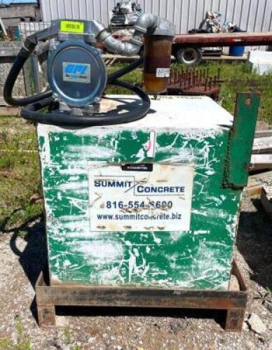 DESCRIPTION: 24" X 24" X 24" REFUEL TANK W/ HAND PUMP LOCATION: BACK LOT QTY: 1