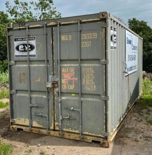 DESCRIPTION: PACVAN GREY SHIPPING CONTAINER INFORMATION: CONTENTS NOT INCLUDED - SEE PHOTOS FOR MORE DETAIL SIZE: 20'X8' QTY: 1
