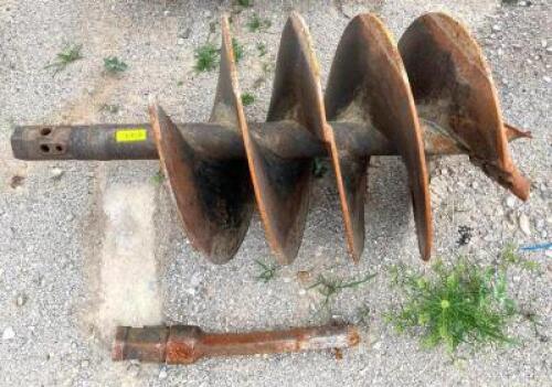 DESCRIPTION: MCMILLEN 48" X 24" EARTH AUGER BIT W/ EXTENSION ATTACHMENT SIZE: 48" X 24" LOCATION: BACK LOT QTY: 1