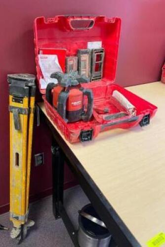 DESCRIPTION: ROTATING LASER LEVEL WITH STAND BRAND/MODEL: HILTI PR 2-HS QTY: 1