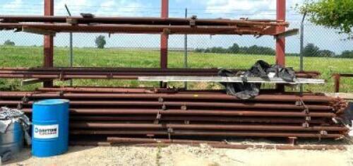 DESCRIPTION: 14FT TO 23FT ADJUSTABLE PIPE BRACES (MATERIAL RACK NOT INCLUDED) SIZE: 14'-6" TO 23-6" LOCATION: BACK LOT QTY: 1