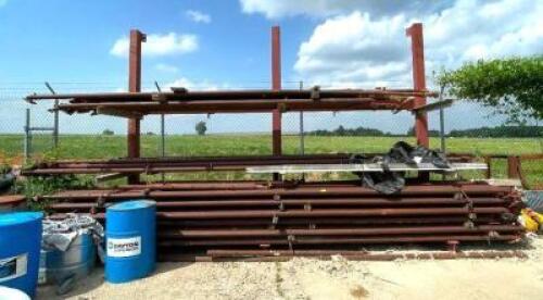 DESCRIPTION: 17' X 4' X 12' HEAVY DUTY STEEL MATERIAL RACK (CONTENTS NOT INCLUDED) SIZE: 17' X 4' X 12' LOCATION: BACK LOT QTY: 1