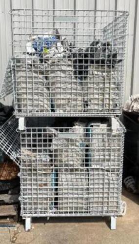 DESCRIPTION: (2) 48" X 40" X 42" METAL WIRE PALLET CRATE W/ CONTENTS INCLUDED LOCATION: BACK LOT QTY: 2