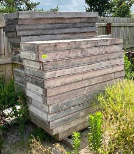 DESCRIPTION: ASSORTED WOODEN CONRETE FORMS AS SHOWN LOCATION: BACK LOT QTY: 1