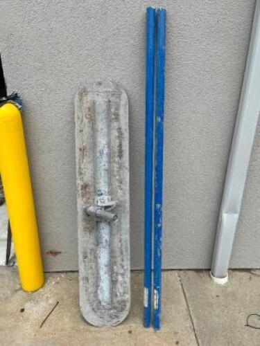 DESCRIPTION: 60" CONCRETE FLOAT W/ (2) 72" ALUMINUM EXTENSION POLES. BRAND / MODEL: THE ELIMINATOR LOCATION SHOP QTY: 1