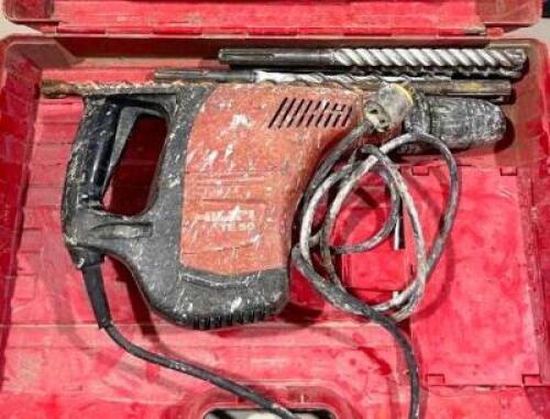 DESCRIPTION: ELECTRIC HAMMER DRILL WITH BITS BRAND/MODEL: HILTI TE 50 QTY: 1