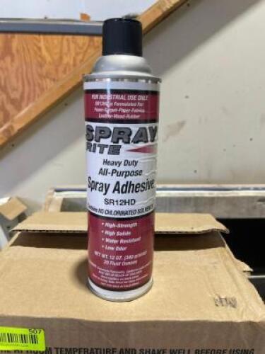 DESCRIPTION: (2) PARTIAL CASES OF SPRAY ADHESIVE THIS LOT IS: ONE MONEY LOCATION SHOP QTY: 1