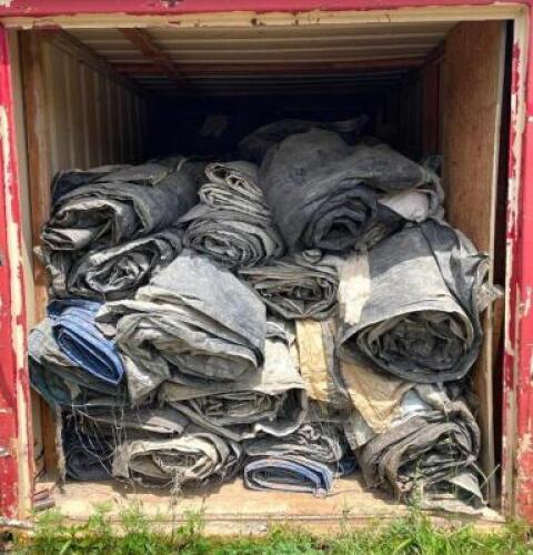 DESCRIPTION: CONTENTS OF SHIPPPING CONTAINER (INDUSTRIAL CONCRETE TARPS) LOCATION: SPACE CENTER LOT QTY: 1