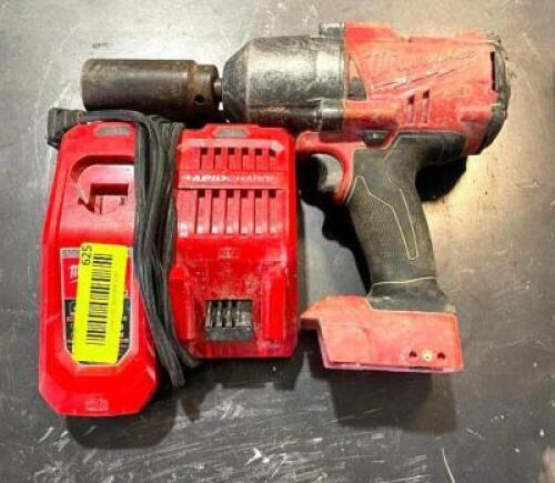 DESCRIPTION: MILWAUKEE CORDLESS IMPACT WRENCH W/ CHARGER (NO BATTERY) BRAND/MODEL: MILWAUKEE LOCATION: WAREHOUSE QTY: 1