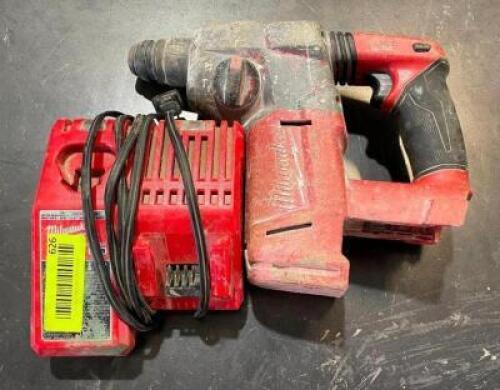 DESCRIPTION: MILWAUKEE 1" SDS PLUS ROTARY HAMMER W/ CHARGER (NO BATTERY) BRAND/MODEL: MILWAUKEE LOCATION: WAREHOUSE QTY: 1