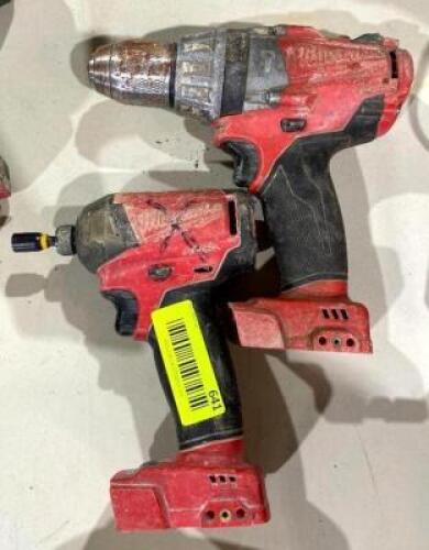 DESCRIPTION: 18V HAMMER DRILL AND 18V DRILL/DRIVER BRAND/MODEL: MILWAUKEE QTY: 2
