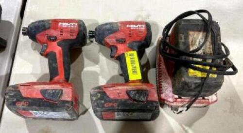 DESCRIPTION: (2) 22V 1/4" CORDLESS IMPACT DRIVERS BRAND/MODEL: HILTI SID 4-A22 QTY: 2