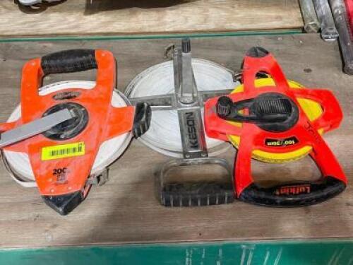DESCRIPTION: (3) ASSORTED TAPE MEASURES. LOCATION: SHOP QTY: 1