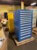 (1) VIDMAR COMPARTMENT STEEL MODULAR STORAGE CABINET BRAND/MODEL XSEP3039ALBB ADDITIONAL INFORMATION BRIGHT BLUE/13-DRAWER/344 COMPARTMENTS/RETAILS AT - 4