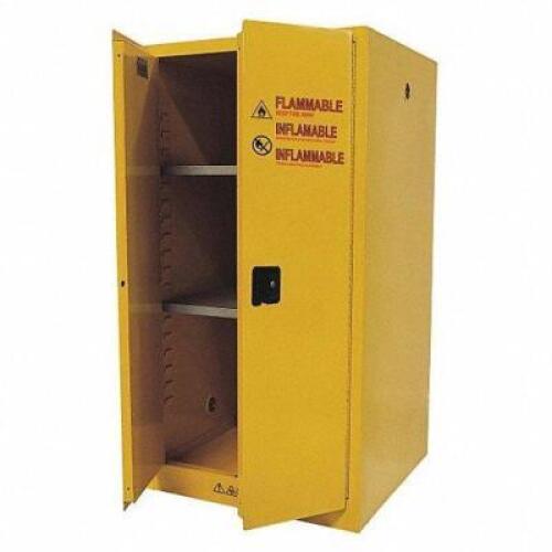DESCRIPTION: (1) FLAMMABLES SAFETY CABINET BRAND/MODEL: CONDOR #42X502 INFORMATION: YELLOW RETAIL$: $1393.38 EA SIZE: 34" X 34" X 66-1/2" QTY: 1