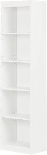 DESCRIPTION: (1) NARROW BOOKCASE BRAND/MODEL: SOUTH SHORE #500387446 INFORMATION: WHITE RETAIL$: $81.55 EA QTY: 1