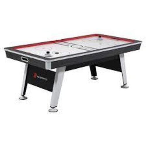 DESCRIPTION: (1) AIR HOCKEY GAME TABLE BRAND/MODEL: MD SPORTS/AH054Y19005 INFORMATION: BLACK & YELLOW/OVERHEAD ELECTRONIC SCORER RETAIL$: 79.00 SIZE: