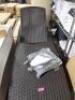 DESCRIPTION: (1) SET OF OUTDOOR CHAISE LOUNGER AND TABLE BRAND/MODEL: KETER INFORMATION: BLACK RETAIL$: $329.00 TOTAL QTY: 1 - 3