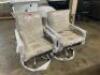 (2) - STYLE SELECTIONS GLENN HILL METAL FRAME SWIVEL PATIO DINING CHAIRS WITH TAN CUSHIONED SEATS - 3