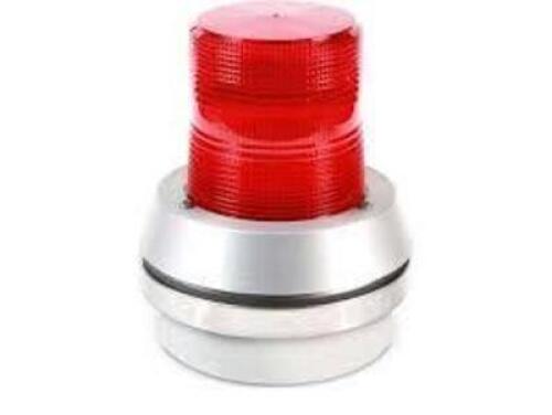 DESCRIPTION: (1) FLASHING LIGHT WITH HORN BRAND/MODEL: EDWARDS SIGNALING #16G820 INFORMATION: SILVER BASE, RED LENS RETAIL$: $376.28 EA SIZE: 7-3/8"H