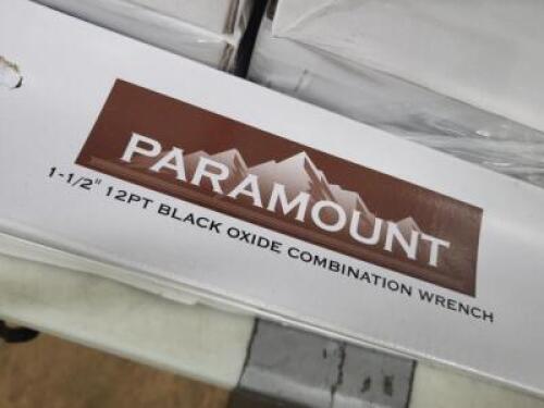 DESCRIPTION: (1) COMBINATION WRENCH&nbsp;BRAND/MODEL: PARAMOUNTINFORMATION: BLACK OXIDERETAIL$: 123.63SIZE: 1-1/2" 12PTQTY: 1