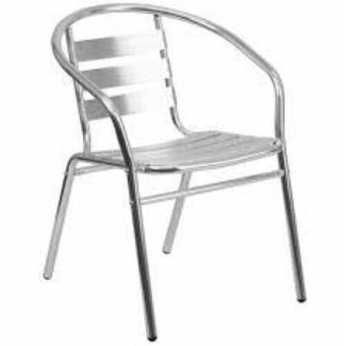 DESCRIPTION: (3) METAL STACKING CHAIRSBRAND/MODEL: FLASH FURNITURE #017BCHR4INFORMATION: SILVERRETAIL$: $35.00 EASIZE: 24"L 21.5"W 28.5"HQTY:&nbsp;3
