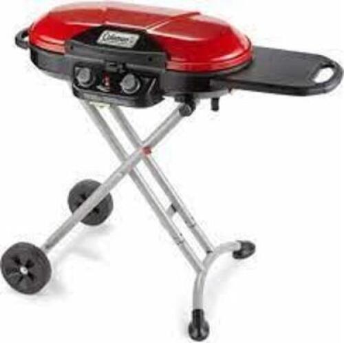DESCRIPTION: (1) 2 BURNER PORTABLE GRILL BRAND/MODEL: COLEMAN #FST8900 2X8 INFORMATION: RED RETAIL$: $219.00 EA SIZE: 20,000 BTU PROPANE QTY: 1