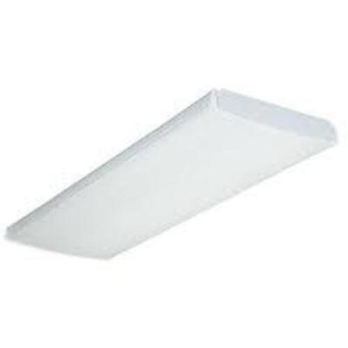 DESCRIPTION: (1) WRAPAROUND LIGHT IN WHITE BRAND/MODEL: LITHONIA LIGHTING #LB432 MV RETAIL$: 100 SIZE: 4 LIGHT QTY: 1