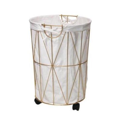 DESCRIPTION: (1) GLAM WIRE ROLLING HAMPER BRAND/MODEL: MAINSTAYS RETAIL$: 28.63 QTY: 1