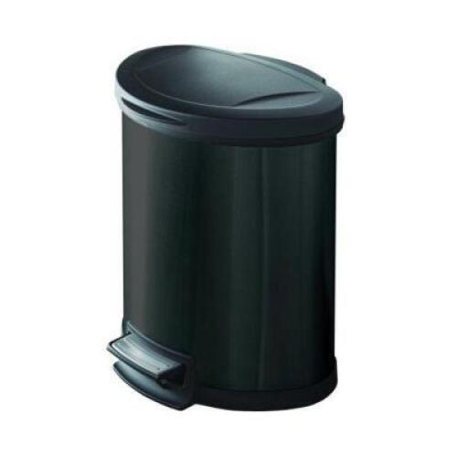 DESCRIPTION: (1) BLACK STAINLESS STEEL SEMI ROUND GARBAGE CAN BRAND/MODEL: MAINSTAYS 150465348 RETAIL$: 49.98 SIZE: 14.2 GAL QTY: 1