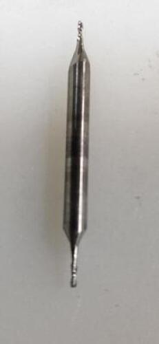 DESCRIPTION: (1) SOLID CARBIDE DOUBLE END SQ END MILL BRAND/MODEL: HERTEL SCM76031L RETAIL$: 22.5 SIZE: 1/32" 1/16" LOC 1/8" SD QTY: 1