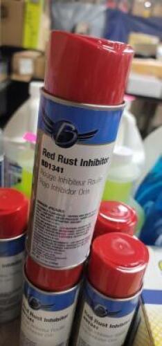 DESCRIPTION: (6) RUST INHIBITOR SPRAY PAINT BRAND/MODEL: CLASS C SOLUTIONS #BD1341 INFORMATION: RED RETAIL$: $12.34 EA SIZE: 12 OZ QTY: 6