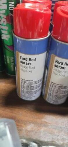 DESCRIPTION: (6) SPRAY PAINT BRAND/MODEL: CLASS C SOLUTIONS GROUP #BD1381 INFORMATION: FORD RED RETAIL$: 8.76 SIZE: 12 OZ QTY: 6