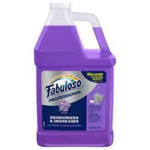 DESCRIPTION: (2) MULTI USE CLEANER CONCENTRATEBRAND/MODEL: FABULOSO PROFESSIONALINFORMATION: LAVENDER, MAKES UP TO 64 GALLONS OF CLEANERRETAIL$: $42 EASIZE: 1 GALLONQTY: 2