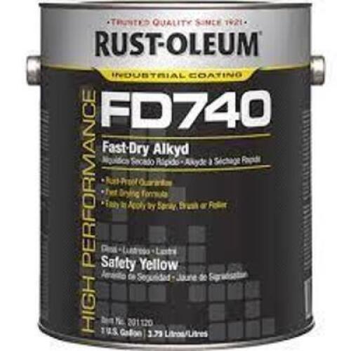 DESCRIPTION: (2) FAST DRY ALKYD PAINT BRAND/MODEL: RUST-OLEUM FD740 INFORMATION: YELLOW RETAIL$: 157.25 SIZE: 1 GALLON QTY: 2