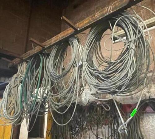 LARGE GROUP OF ASSORTED GALVANIZED STEEL CABLE