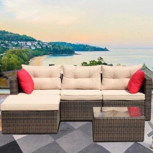 DESCRIPTION: (1) SECTIONAL SOFA SET WITH CHAISE BRAND/MODEL: UHOMEPRO INFORMATION: BLACK AND GREY RETAIL$: $549.99 EA QTY: 1