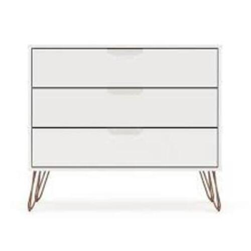 DESCRIPTION: (1) ROCKEFELLER DRESSER BRAND/MODEL: MANHATTAN COMFORT INFORMATION: WHITE RETAIL$: $280.00 EA SIZE: 3 DRAWER QTY: 1