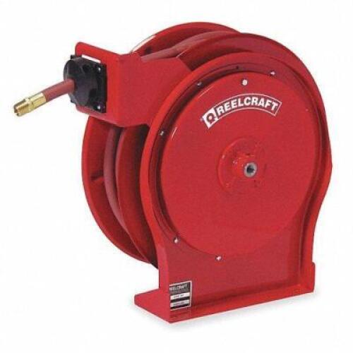 DESCRIPTION: (1) SPRING RETURN HOSE REEL BRAND/MODEL: REELCRAFT #4HK89 INFORMATION: RED, BRASS RETAIL$: $468.55 EA SIZE: 300 PSI, 50' QTY: 1