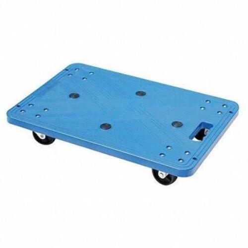 DESCRIPTION: (1) SOLID-DECK PLASTIC GENERAL PURPOSE DOLLY BRAND/MODEL: GRAINGER #10Z905 INFORMATION: BLUE RETAIL$: $59.20 EA SIZE: 220 LB CAPACITY QTY