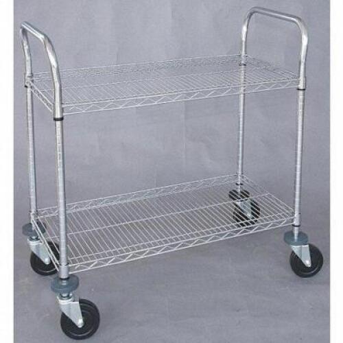 DESCRIPTION: (1) UTILITY CART WITH SHALLOW LIPPED WIRE SHELVES BRAND/MODEL: GRAINGER #1ECJ2 INFORMATION: WIRE RETAIL$: $263.60 EA SIZE: 600 LB CAPACIT