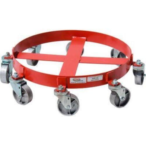 DESCRIPTION: (1) DRUM DOLLY BRAND/MODEL: GLOBAL INDUSTRIAL #836S INFORMATION: RED RETAIL$: $197.95 EA SIZE: 8 WHEEL, FOR 55 GAL QTY: 1