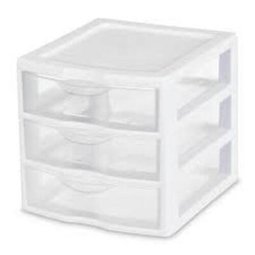 DESCRIPTION: (1) CASE OF (6) SMALL 3 DRAWER UNIT BRAND/MODEL: STERILITE #2073 INFORMATION: CLEAR RETAIL$: $10.00 EA QTY: 1