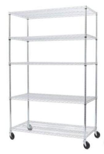 DESCRIPTION (1) SEVILLE WIRE SHELVING UNIT BRAND/MODEL WEB564 ADDITIONAL INFORMATION SILVER/5-TIER/RETAILS AT $189.99 SIZE 48"W X 24"D X 72"H THIS LOT