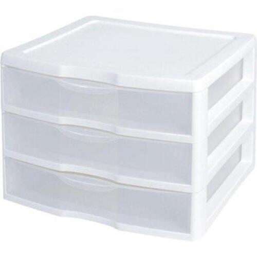 DESCRIPTION: (2) 3-DRAWER ORGANIZER BRAND/MODEL: STERILITE 2093 INFORMATION: BOTH IN SAME BOX RETAIL$: $ 39.95 EA SIZE: 10.25" H 14.5"W 14.25 D QTY: 2