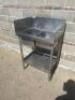 DESCRIPTION: 26" X 30" TWO WELL ALL STAINLESS SINK W/ SIDE AND BACK SPLASH. ADDITIONAL INFORMATION MISSING (1) FAUCET. SIZE 26 "X 30" LOCATION: BAY 6 - 2